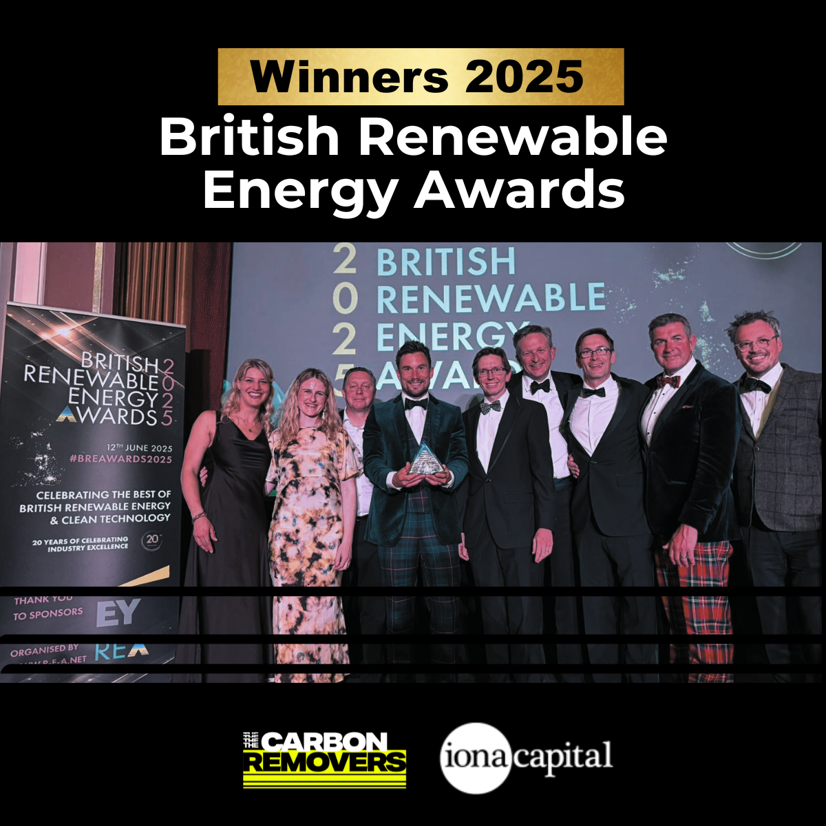 The Carbon Removers team receive British Renewable Energy Awards